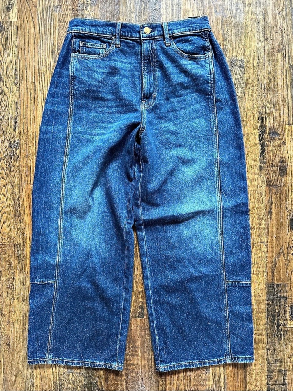 NEW a.n.a Highest Rise Barrel Jeans Seam Detailing Cropped Ankle Size 8 Dark NWT